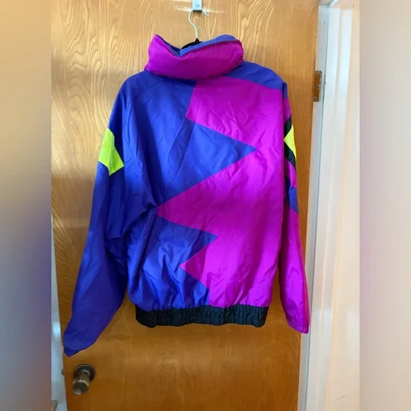 OBERMEYER Vibrant Vintage Men's Ski Jacket - Blue and Pink M